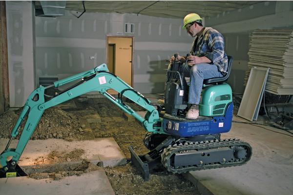 The 9VX-3 from IHI is a small mini excavator with large potential. Tracks retract to 27.5” to allow passage through a standard yard gate.